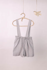 Suspender Shorts With Shirt Set - Chi Linen