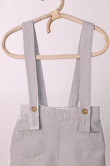 Suspender Shorts With Shirt Set - Chi Linen