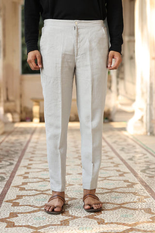 Cloud Grey Trouser | Linen Trousers for Men