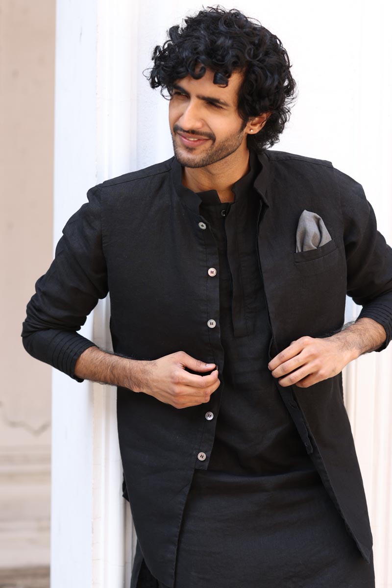  Linen Black Jacket | Black Linen Jacket for Men