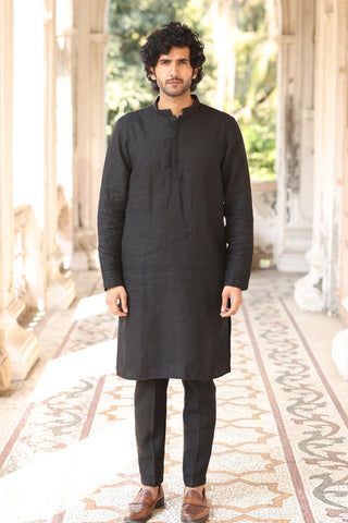 Black Kurta Set | linen kurta set for men