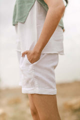 Pin tucks shorts - Chi Linen