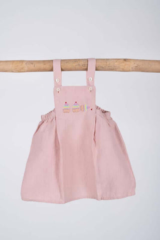 Hand-embroidered Suspender Dress - Chi Linen