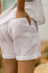 Pin tucks shorts - Chi Linen