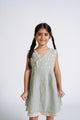 Mint Green Embroidered Yoke Dress - Chi Linen