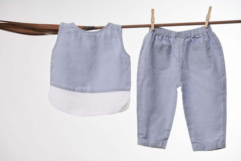 2 Colour Shirt & Trousers Set - Chi Linen