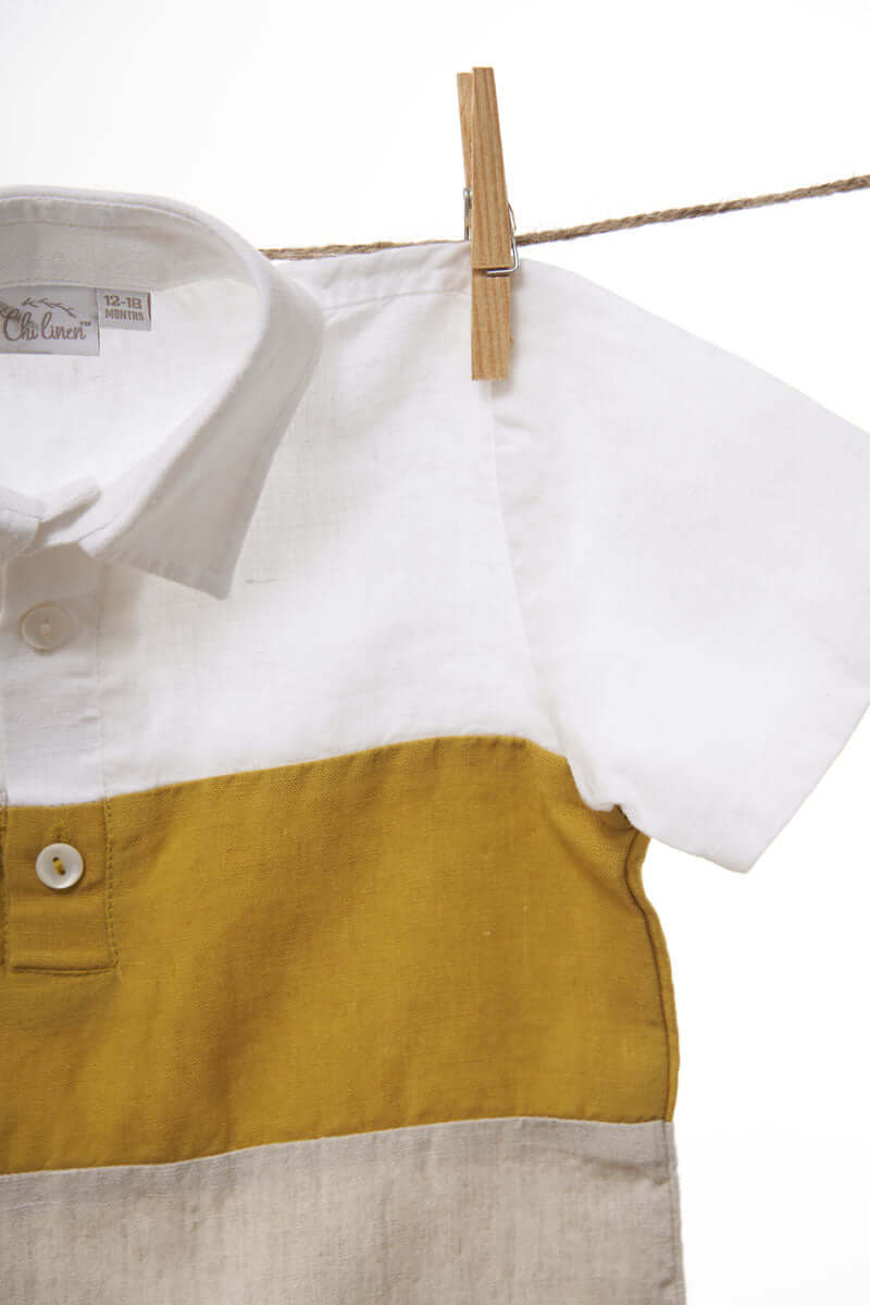 Polo Collar Shirt Set - Chi Linen