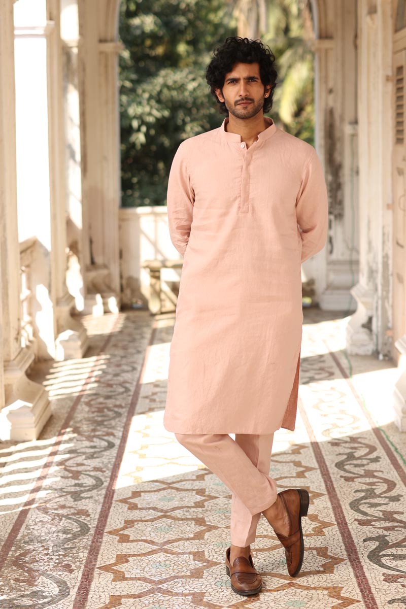 Flamingo Kurta Set | linen kurta set for men