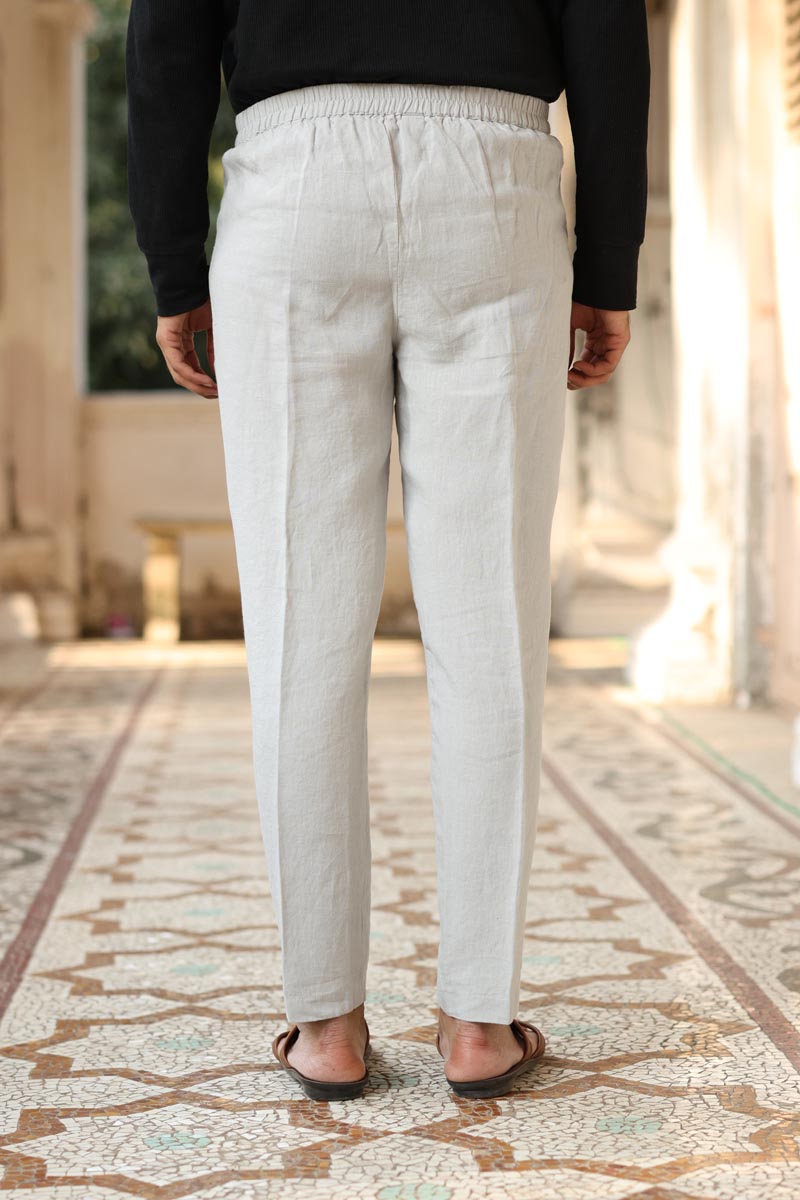 Cloud Grey Trouser | Linen Trousers for Men