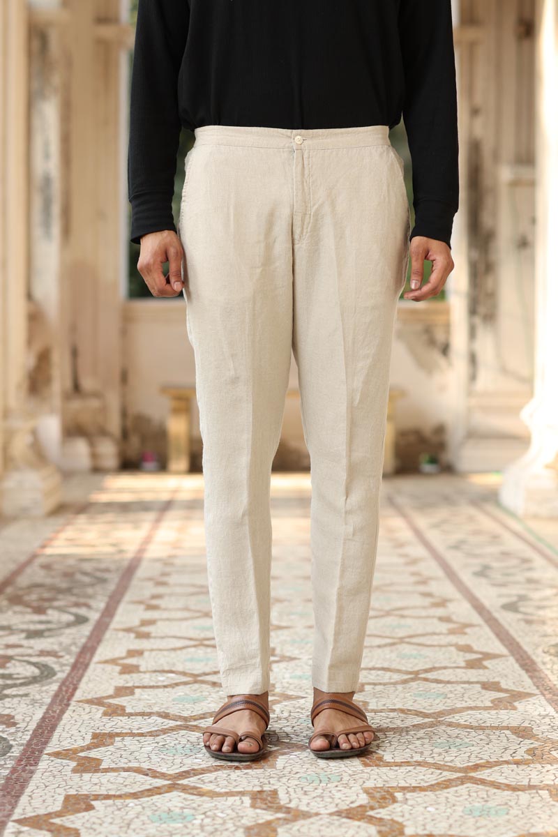 Linen Kurta set for Men | white linen trousers