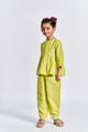 Lime Green Floral Embroidered Set - Chi Linen