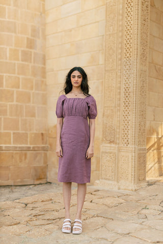 Puff Sleeve Casual Dress at Chi lINEN