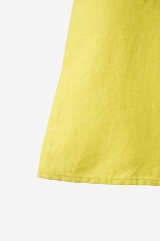 Lime Tie-Up Shoulder Flower Frock - Chi Linen