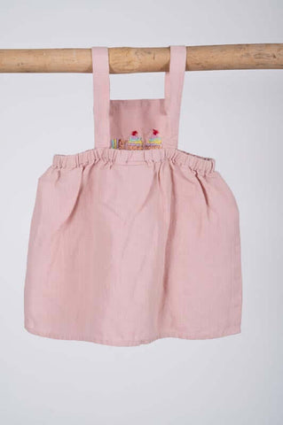 Hand-embroidered Suspender Dress - Chi Linen