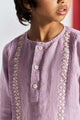 Pink Front Pleated Kurta Set - Chi Linen