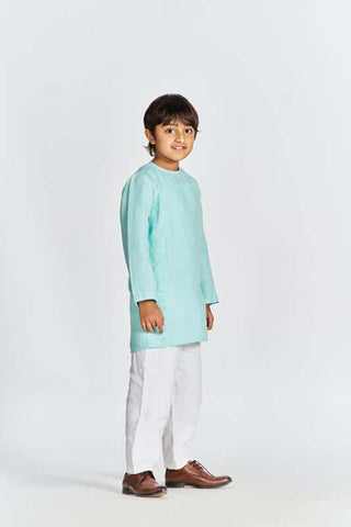 Celestial green side opening kurta set