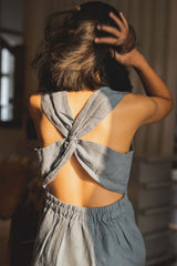 Cross back frock - Chi Linen