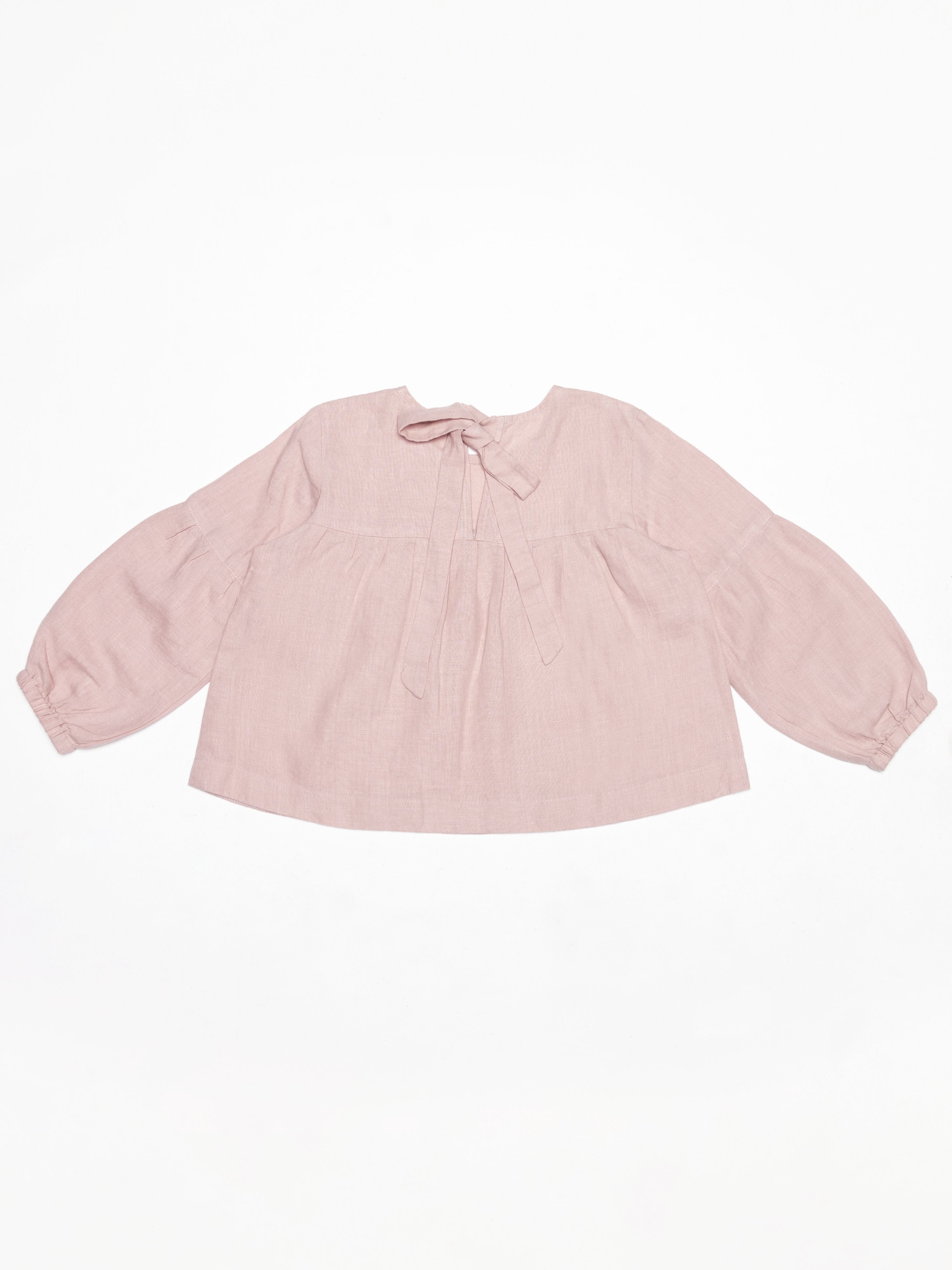 Puff Sleeve Linen Top - Chi Linen